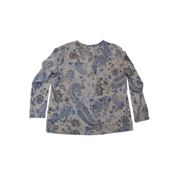 Northern Reflections Blue Paisley Long Sleeve Top - Picture 2 of 4
